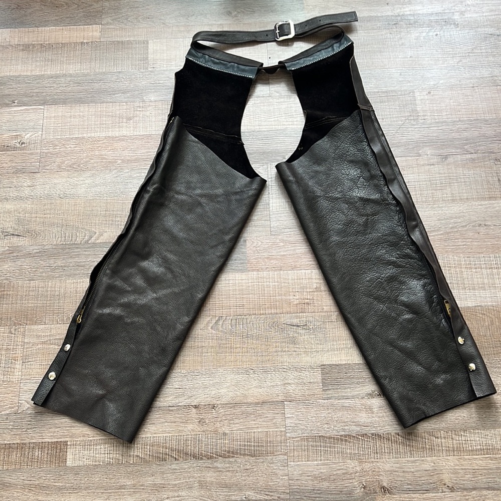 Vintage Dark Brown Real Leather Chaps